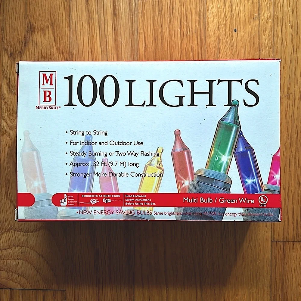 MB 100 Multi-Color Holiday String Lights with Green Wire